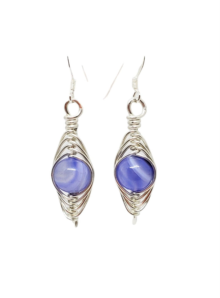 Sea Glass and Pearl Earrings