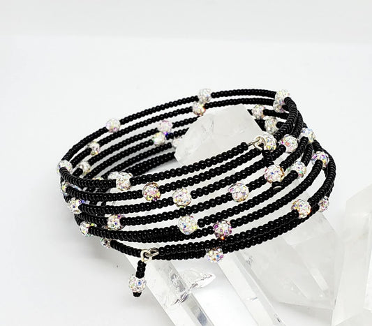Black & Bling Bangle Bracelet