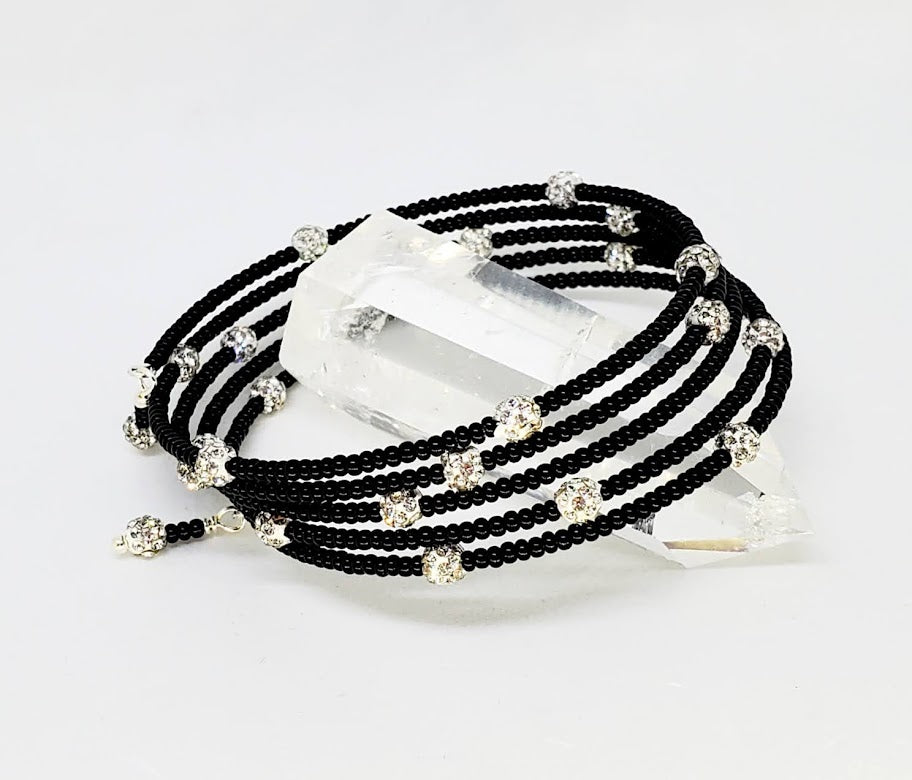 Black & Bling Bangle Bracelet