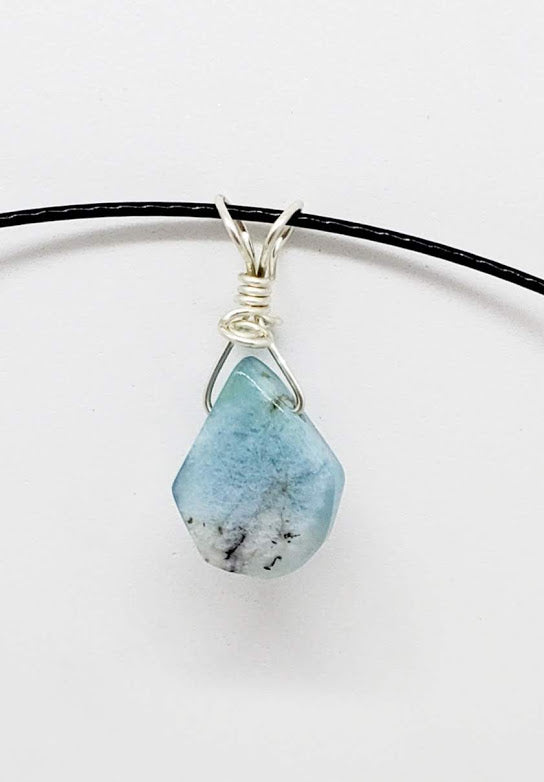 Natural Gemstone pendant with 18" Sterling Silver snake chain.