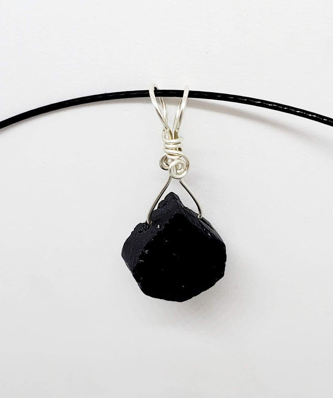 Natural Gemstone pendant with 18" Sterling Silver snake chain.