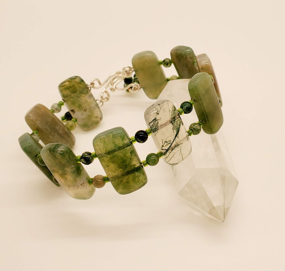 Moss Agate Gemstone Bracelet