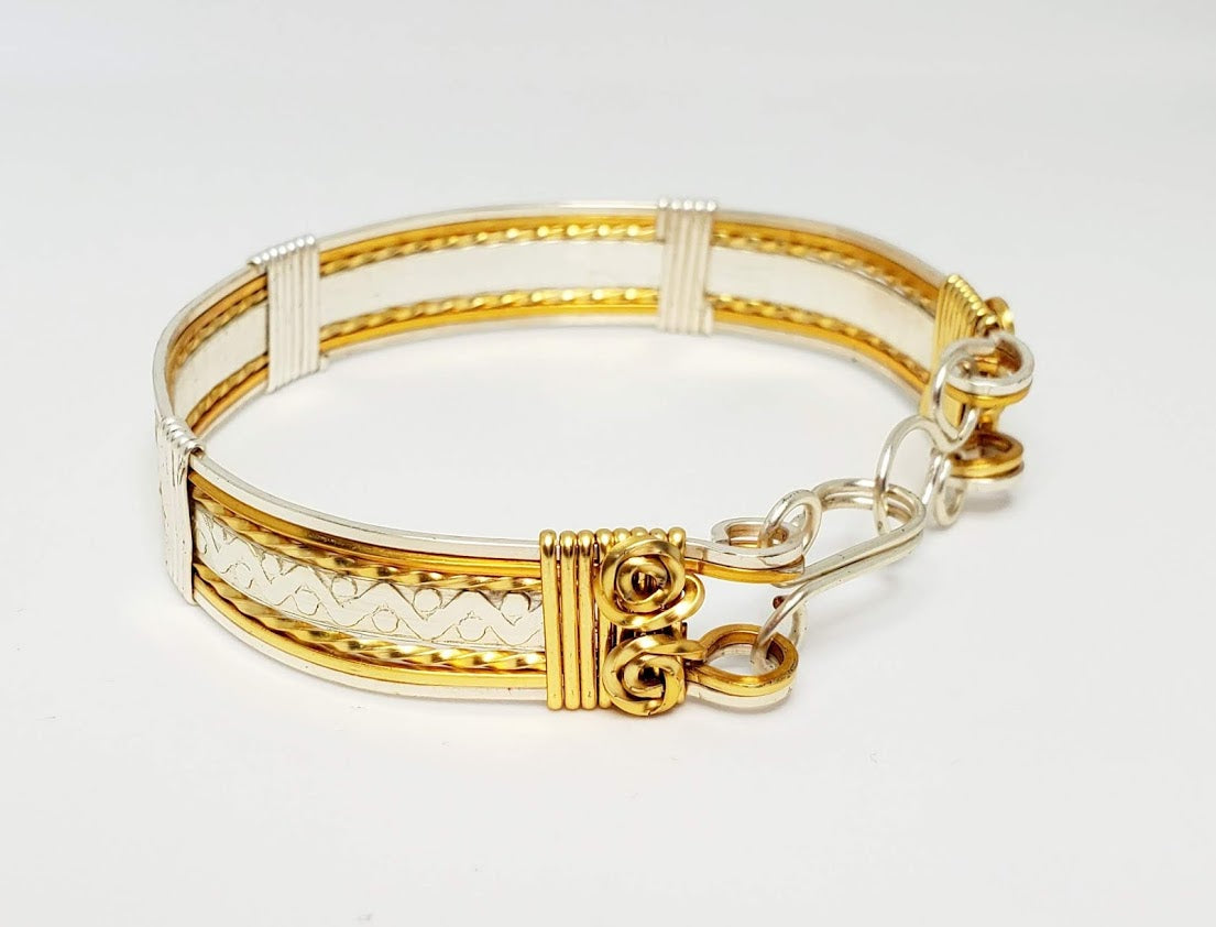 Silver & Gold Bracelet - Bangle