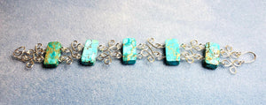 Aqua Impression Jasper Bracelet made with Wig Jig Wire Loops