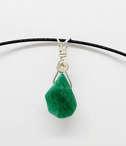 Natural Gemstone pendant with 18" Sterling Silver snake chain.