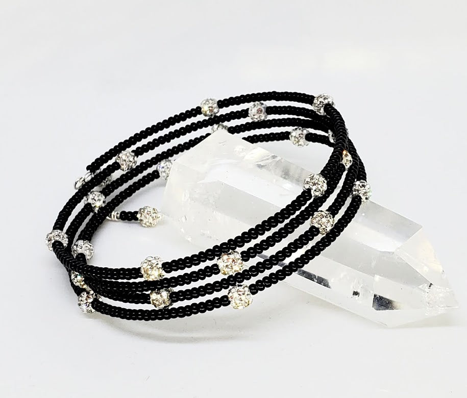 Black & Bling Bangle Bracelet