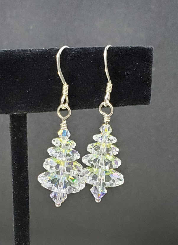 4 tier Swarovski Crystal AB with Sterling Silver Wire. 1.5" long. Very reflective even in Firelight! 