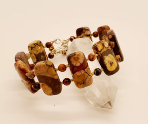  Bird's Eye Rhyolite Gemstone Bracelet