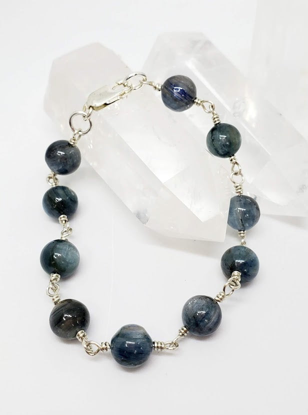 Linked Bracelet - Blue Kyanite & Sterling Silver