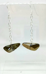 Crystal Wing Dangle Earrings & Sterling Silver