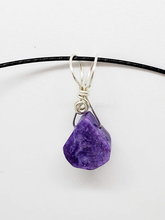 Natural Gemstone pendant with 18" Sterling Silver snake chain.